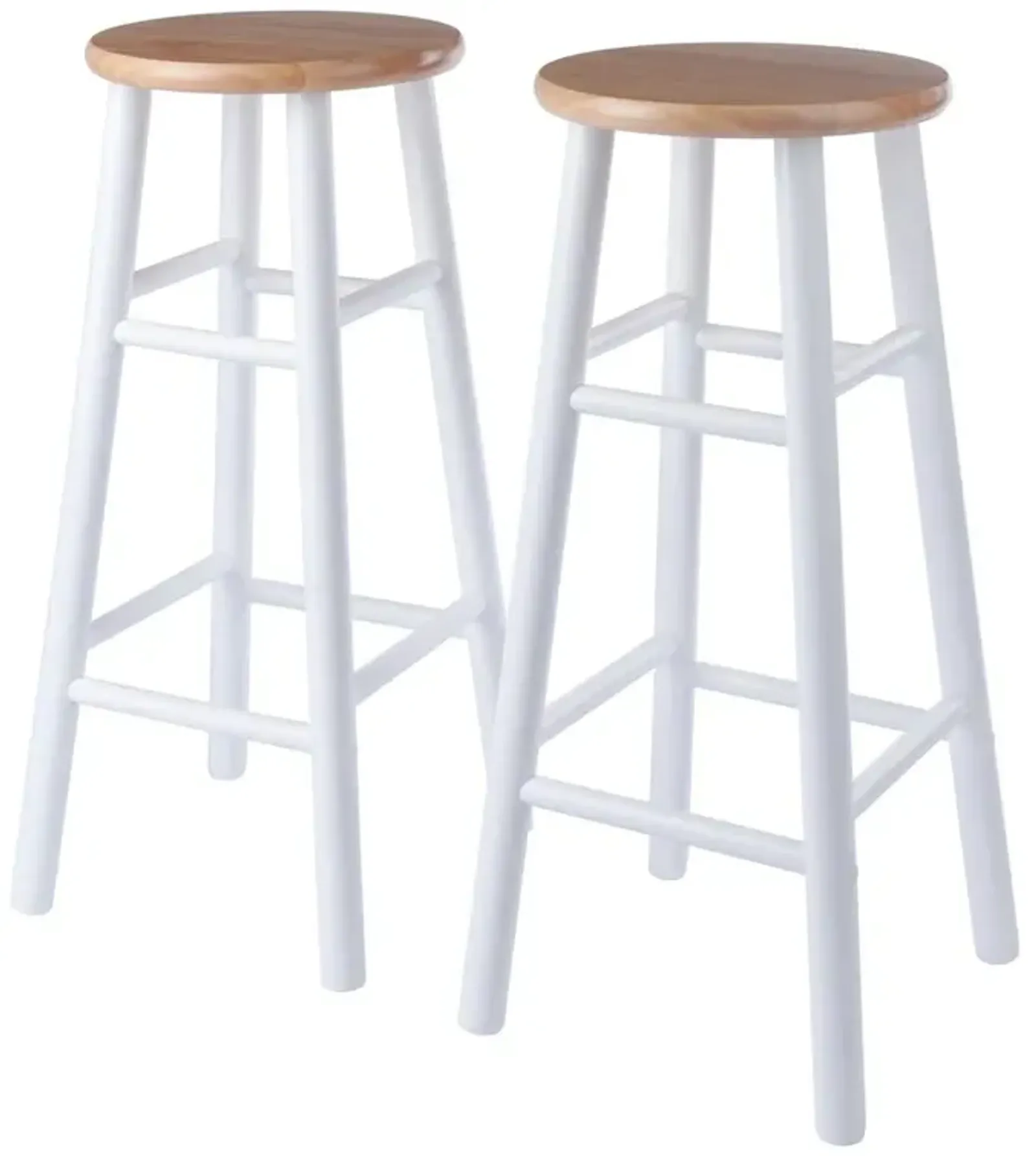 Huxton 2-Pc Bar Stools, 29", Natural & White