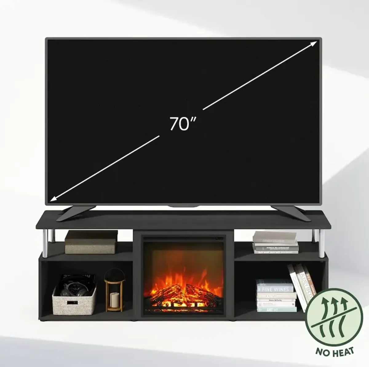 Electric Fireplace Corner TV Stand, Entertainment Center for TV up to 70 Inch