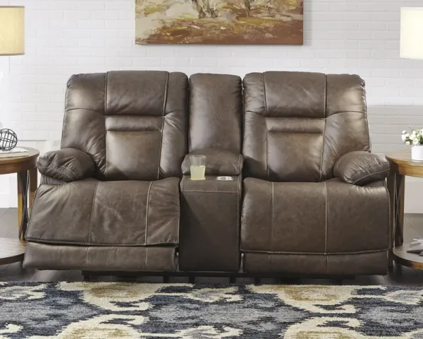 Eric Church Highway To Home Headliner Brown Leather Loveseat by