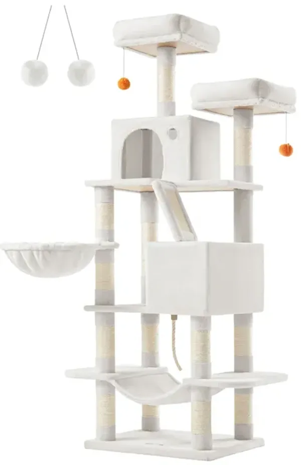 Durable Cat Tree with Multiple Levels and Scratching Posts