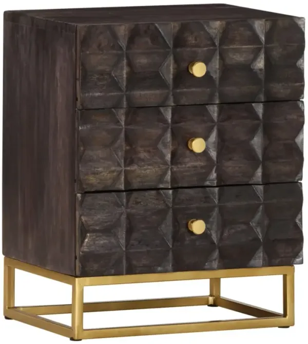 vidaXL Bed Cabinet Black 15.7"x11.8"x19.7" Solid Mango Wood