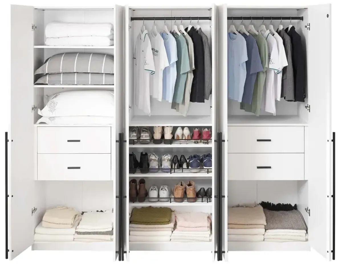 Lee Module Wardrobe in White (Set of 3)