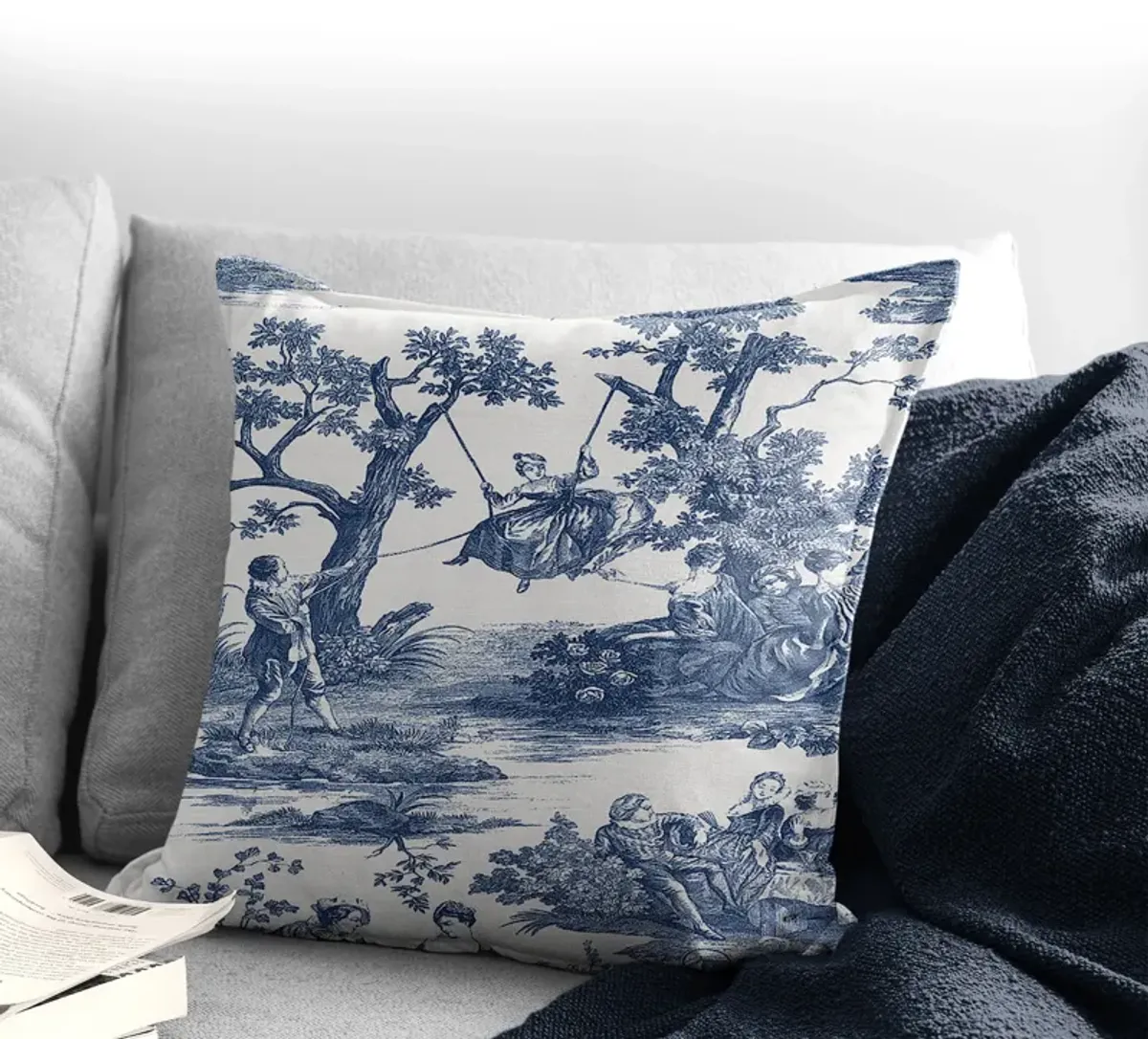 6ix Tailors Fine Linens Malaika Blue Decorative Throw Pillows