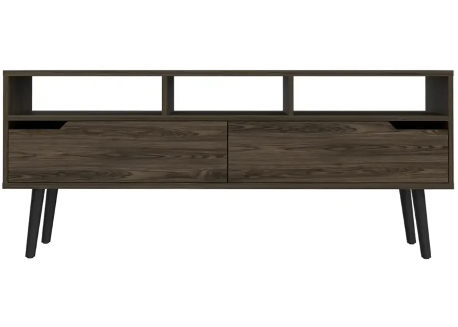 New Haven 2-Drawer 3-Shelf TV Stand Dark Walnut