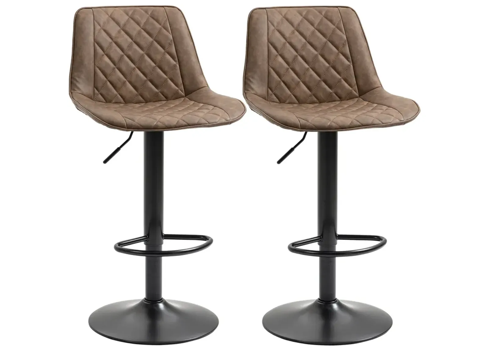 Dark Brown Kitchen Chairs: Leather Swivel Bar Stools with Backs