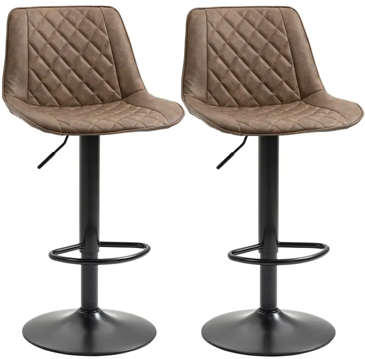 Dark Brown Kitchen Chairs: Leather Swivel Bar Stools with Backs