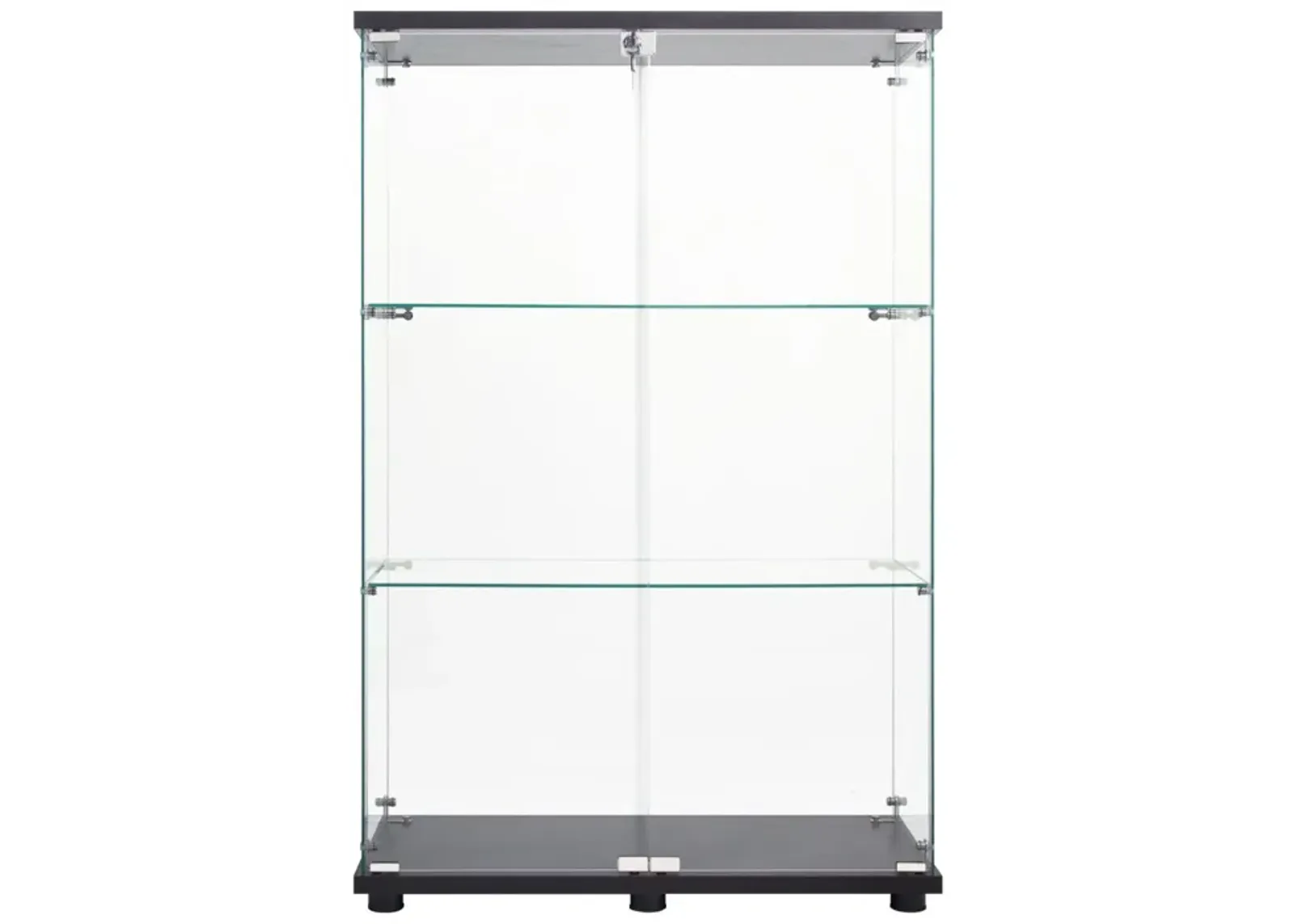 Two Door Glass Cabinet Glass Display Cabinet With 3 Shelves