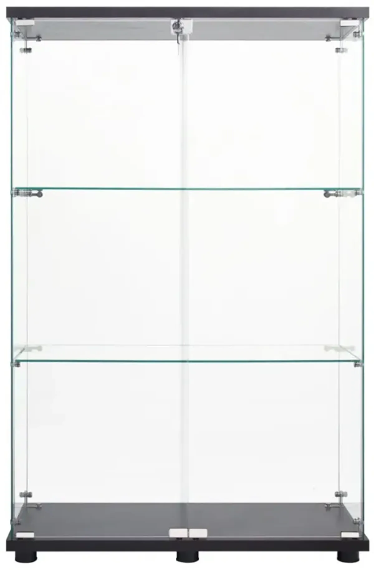 Two Door Glass Cabinet Glass Display Cabinet With 3 Shelves