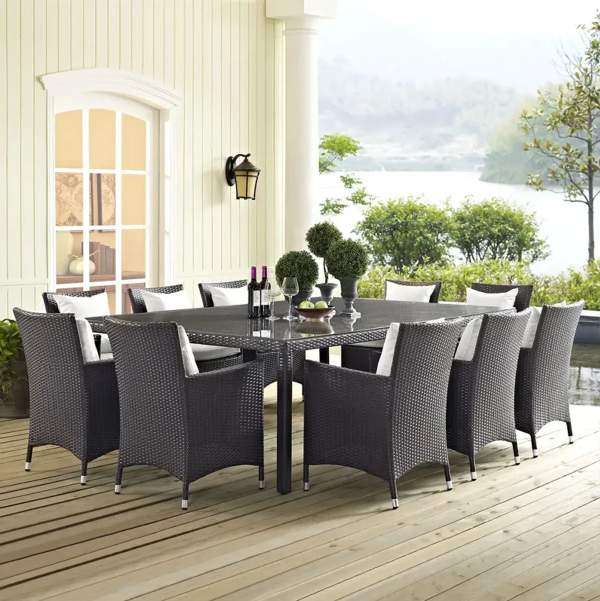 Modway - Convene 90" Outdoor Patio Dining Table Espresso