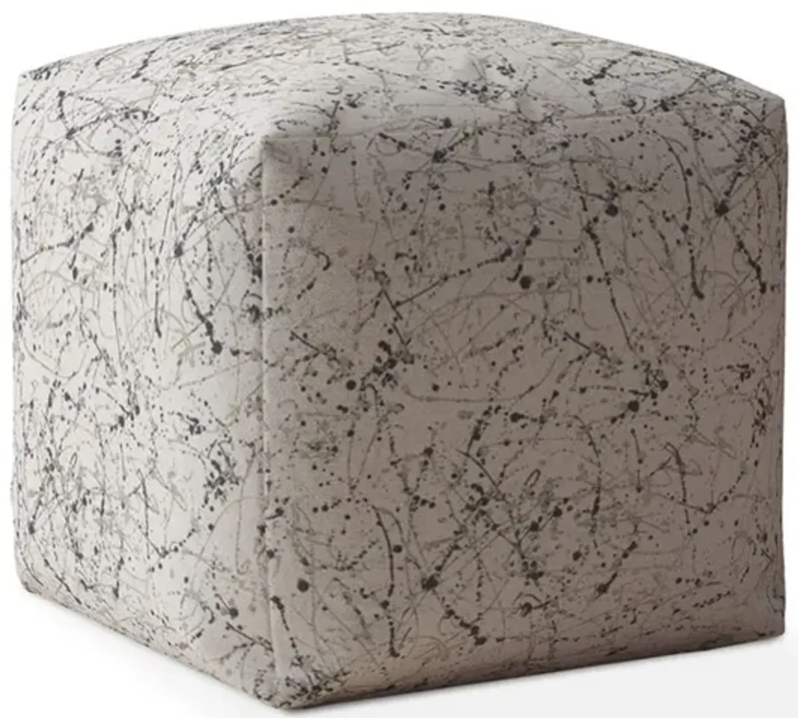 Hivvago 17" Beige Flax Abstract Pouf Ottoman