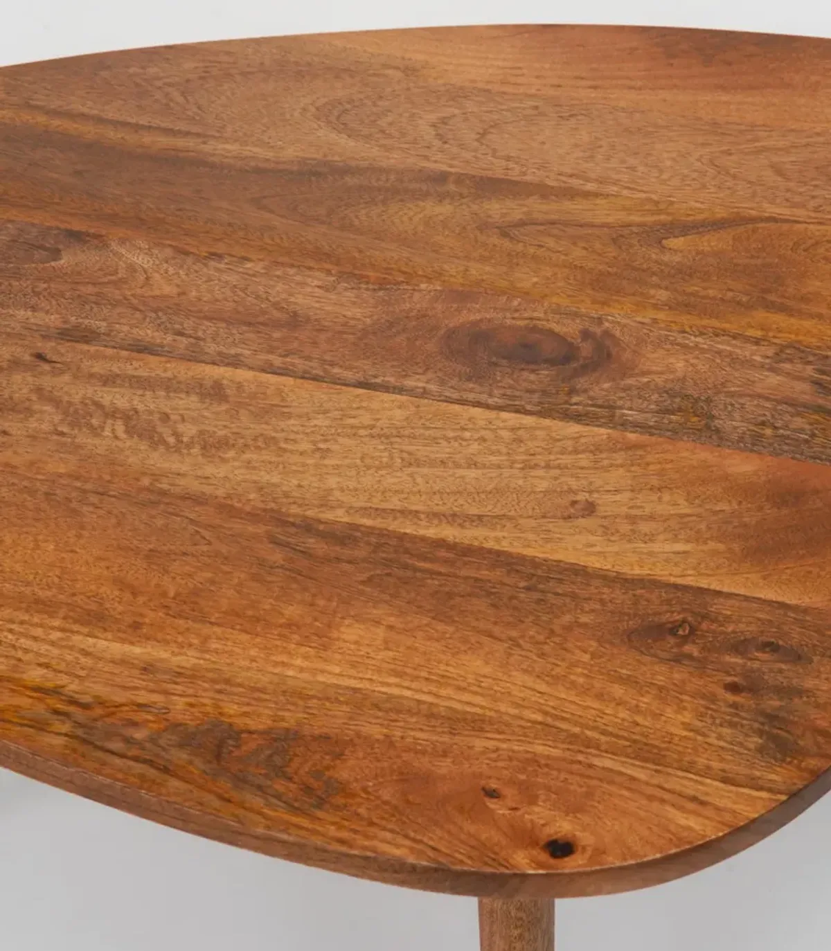 Handmade Eco-Friendly Modern Wood Light Walnut Drop Shaped Coffee Table 3' From BBH Homes