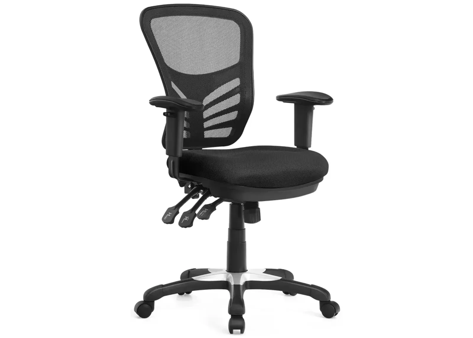 Costway Mesh Office Chair 3-Paddle Computer Desk Chair w/ Adjustable Seat Black