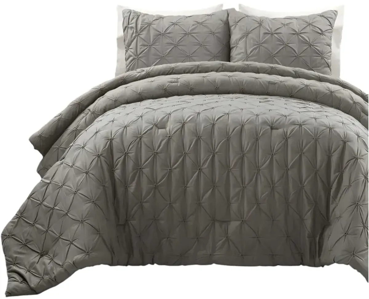 Soft Cotton Comforter Set – 3-Piece Pleated Design for a Modern Bedroom