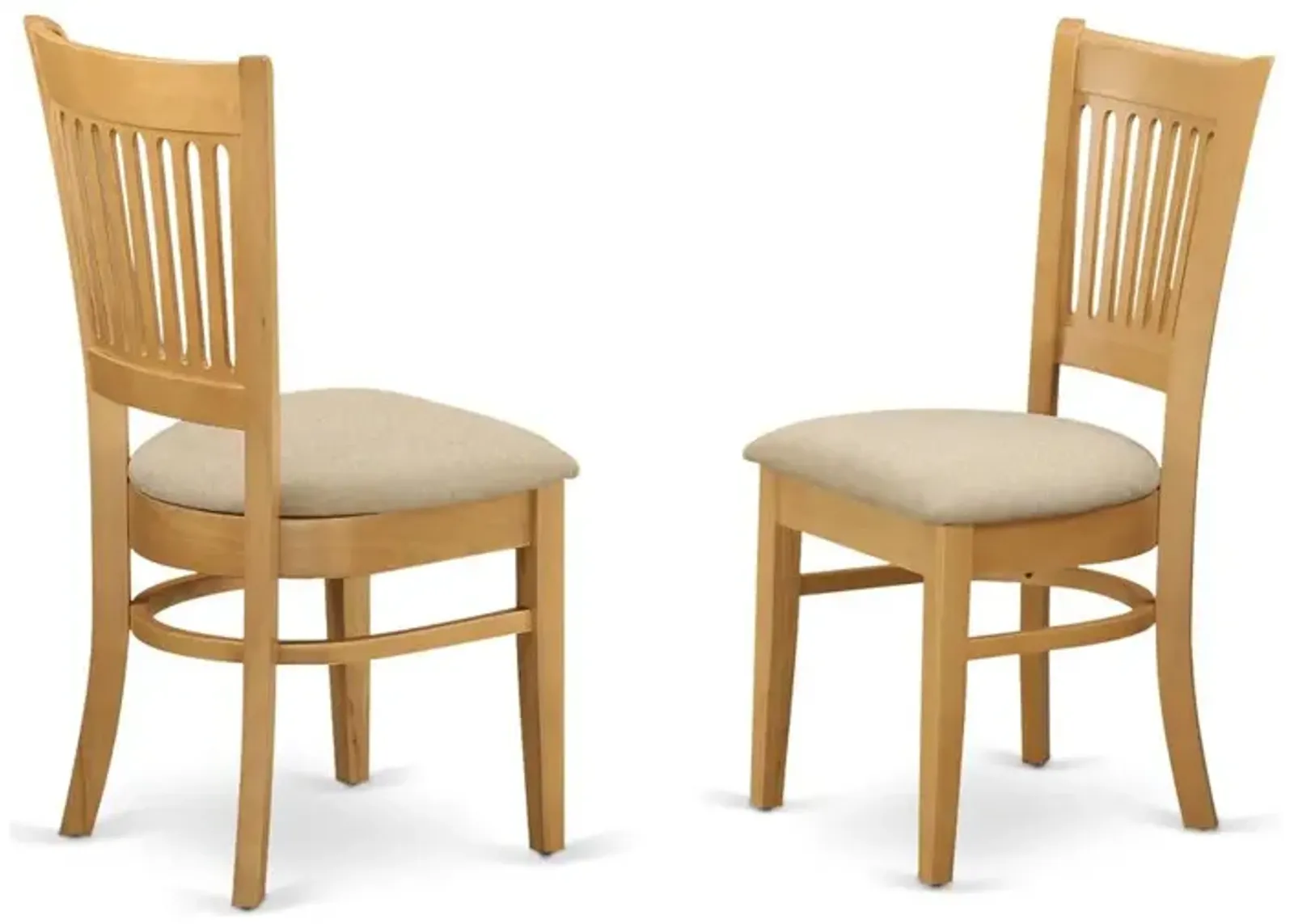 East West Furniture VAC-OAK-C Vancouver Linen Fabric Seat Dining Chairs - Oak Finish set of 2