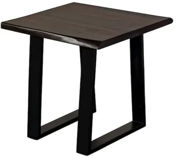 Porter Designs Manzanita Live Edge Solid Sheesham Wood End Table, Gray