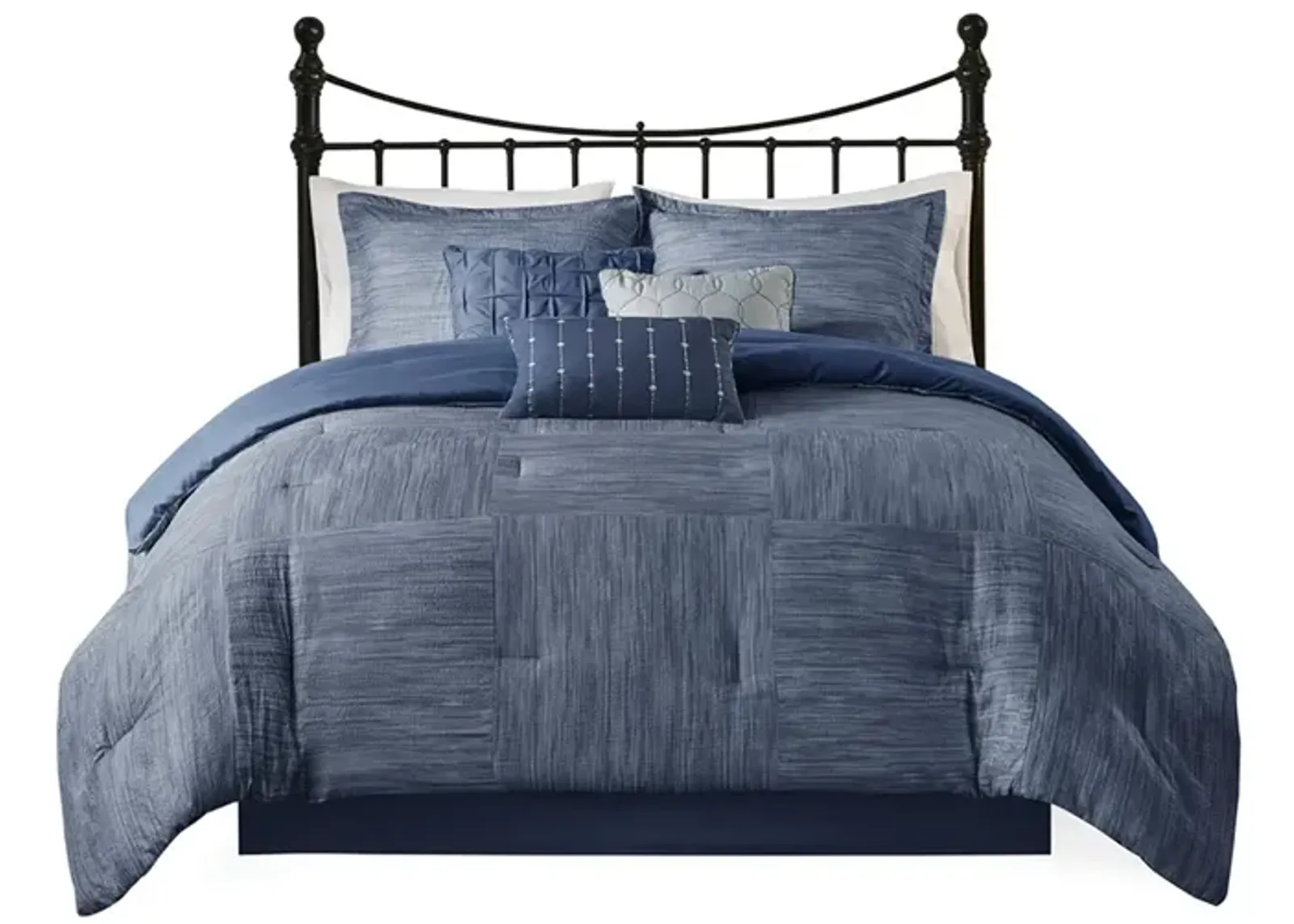 Gracie Mills Tabatha Modern 7-Piece Printed Seersucker Comforter Set