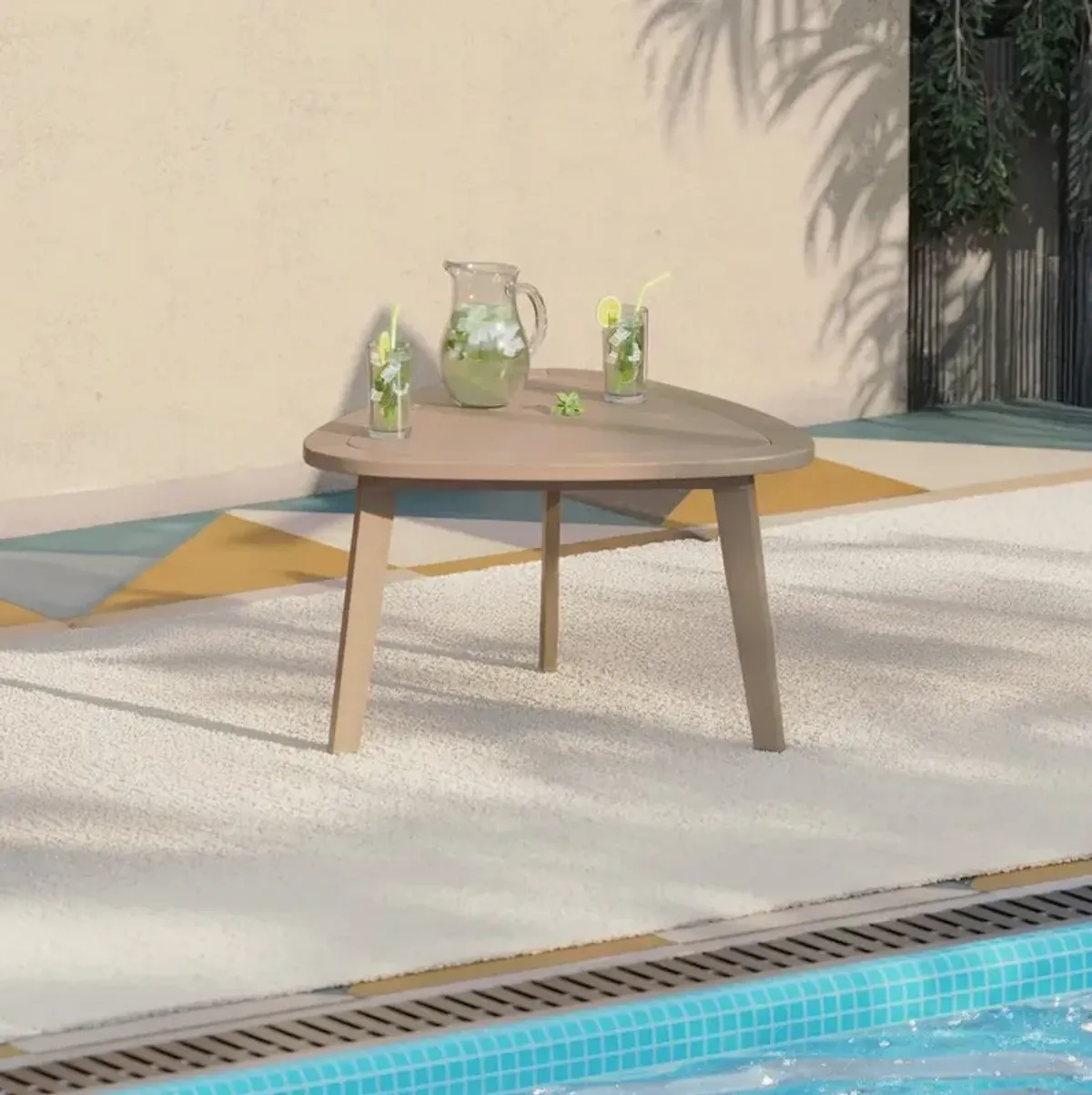 New Classic Furniture Radius Wood Patio End Table in Natural