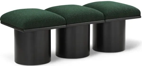 Meridian Furniture Pavilion Green Boucle Fabric Bench