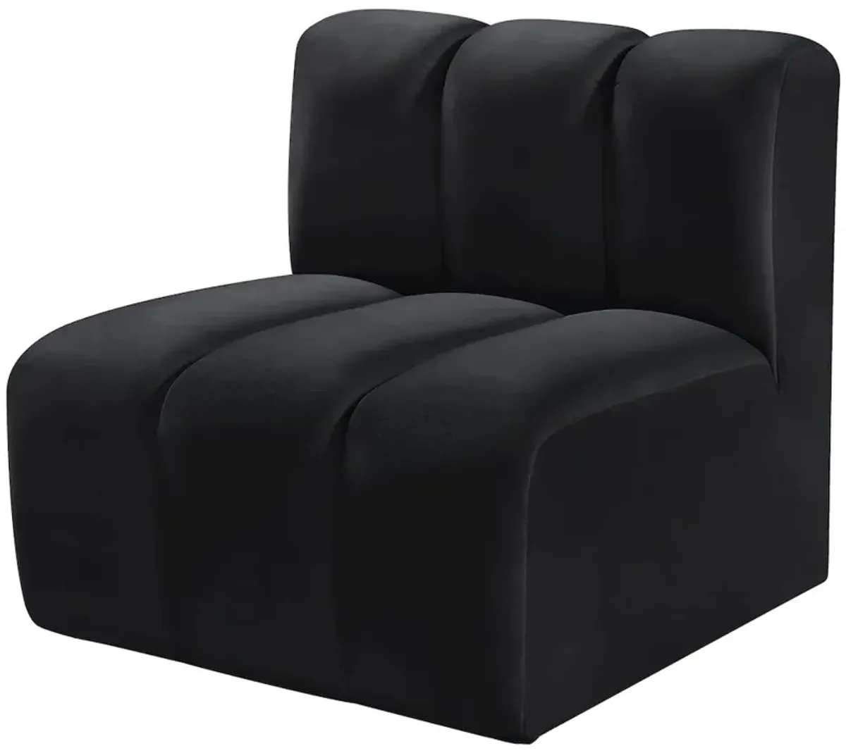 Meridian Furniture Arc Black Velvet Straight Chair