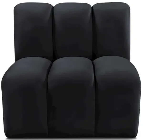 Meridian Furniture Arc Black Velvet Straight Chair
