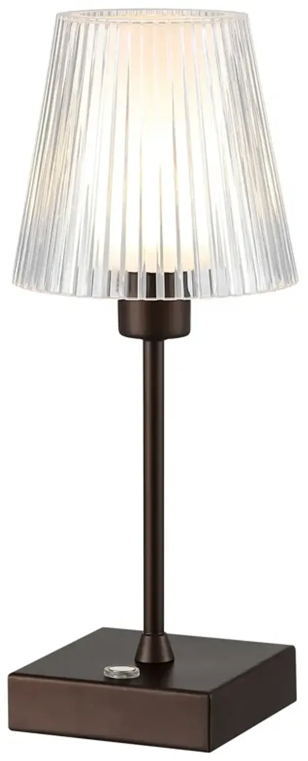 Oscar Modern Industrial Rechargeablecordless Iron/Acrylic Integrated LED Table Lamp with Ribbed S
