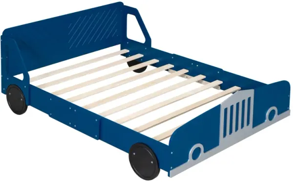 Merax Car-Shaped Platform Bed with Wheels