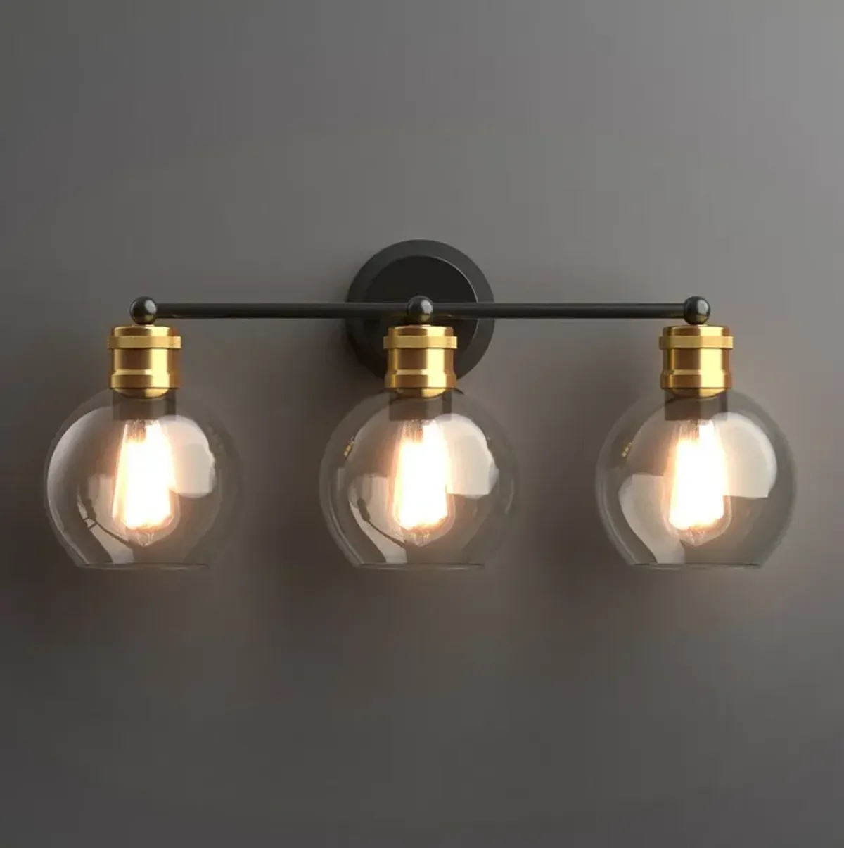Modern 3-light Bubbled Glass Vanity Light