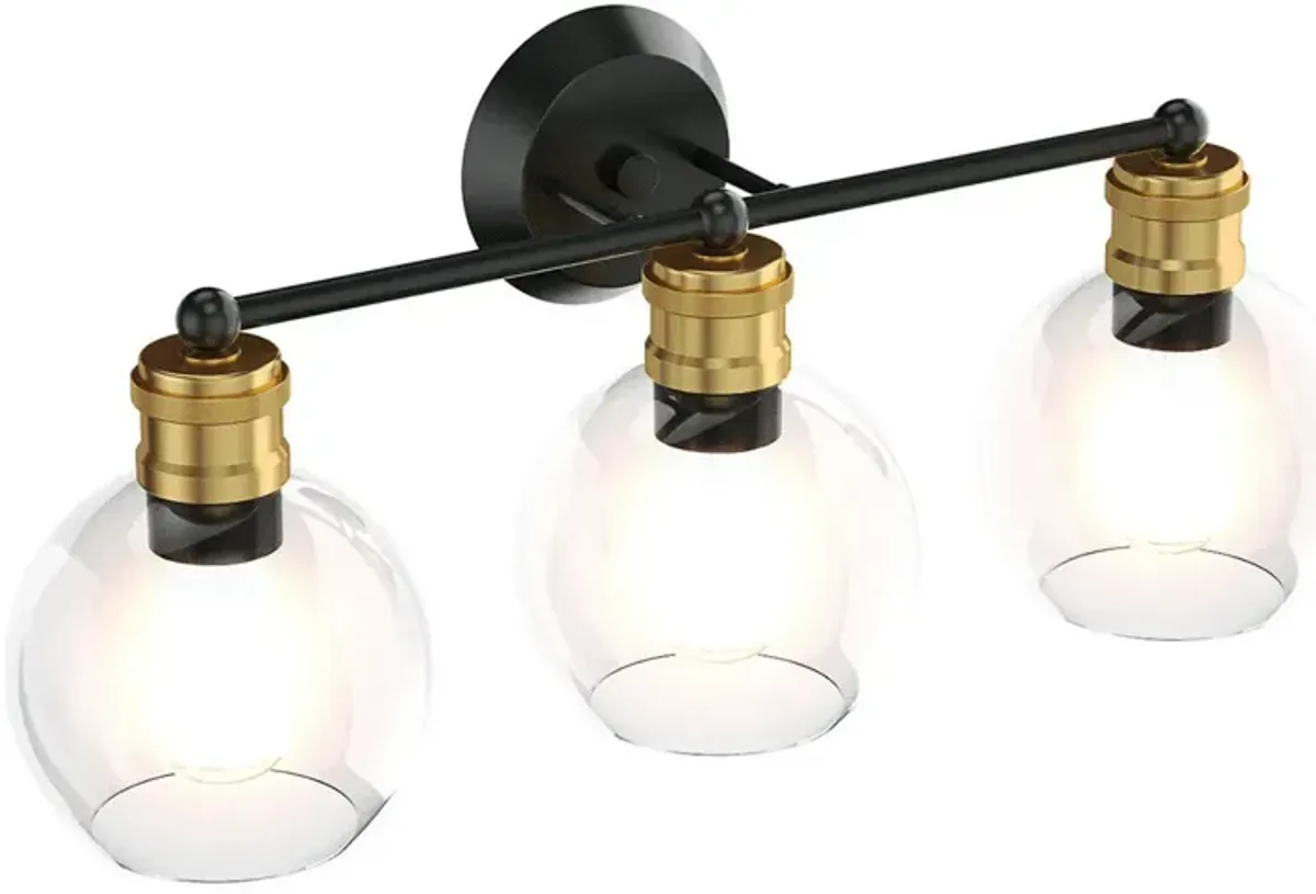 Modern 3-light Bubbled Glass Vanity Light