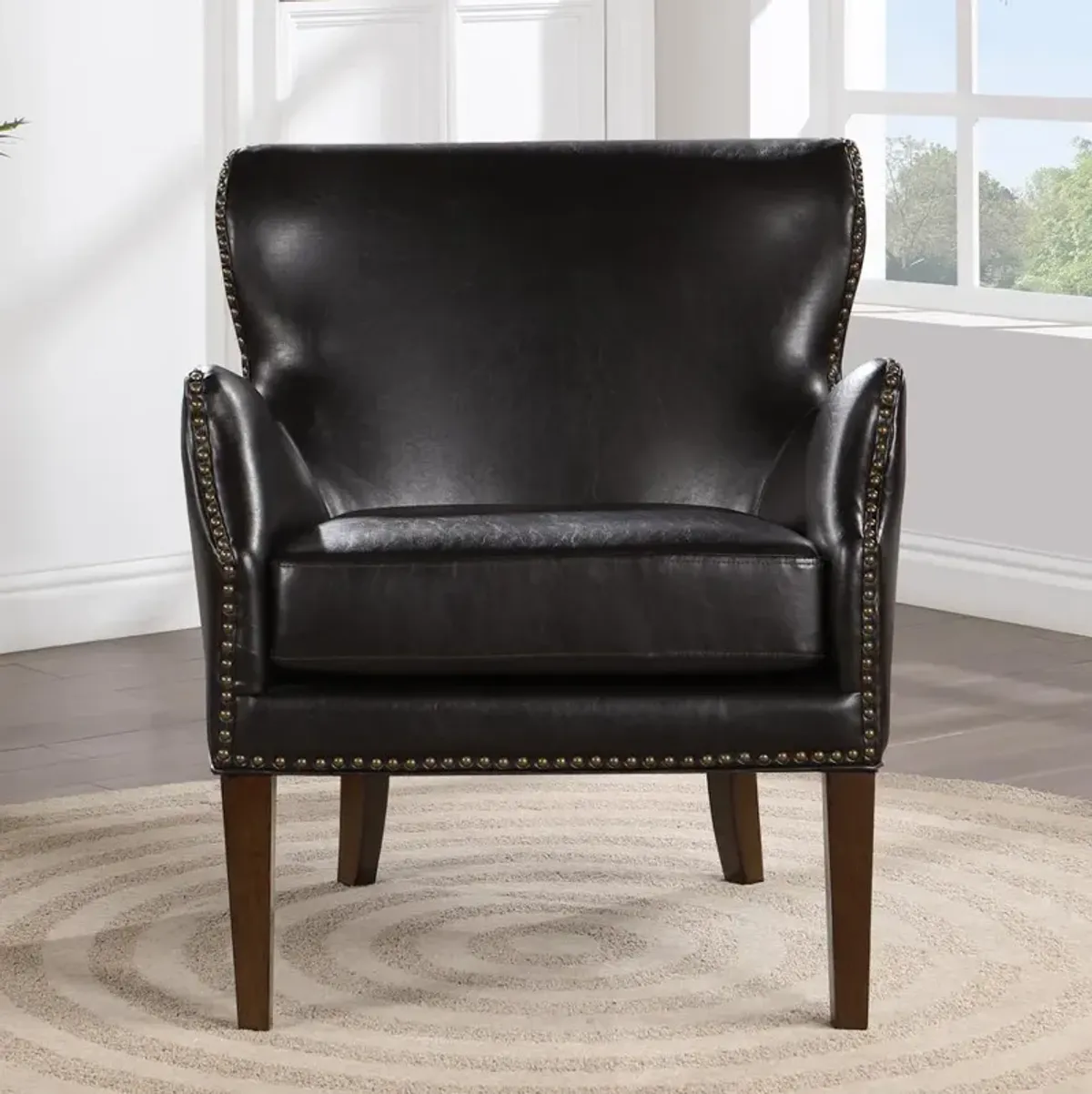 Comfort Pointe Dallas Deep Brown High Leg Slope Arm Chair