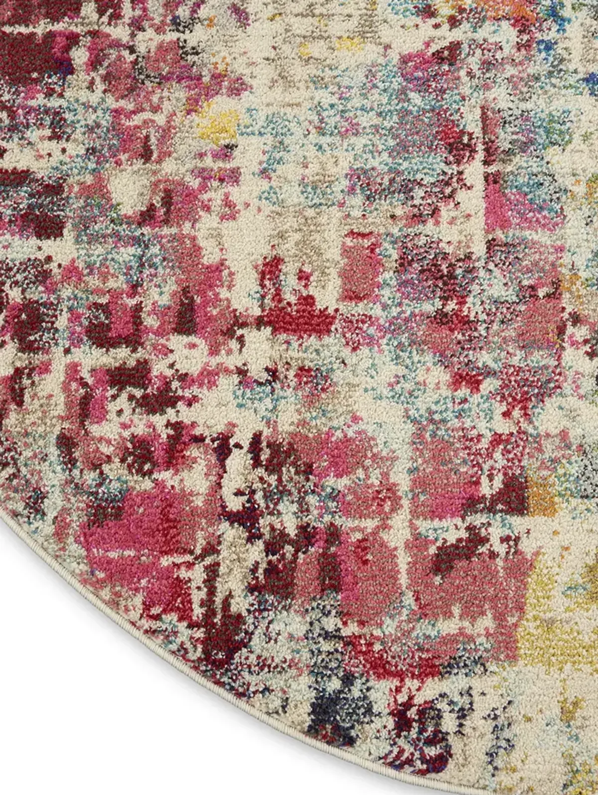 Celestial CES13 Pink/Multicolor 5'3" x Round Rug