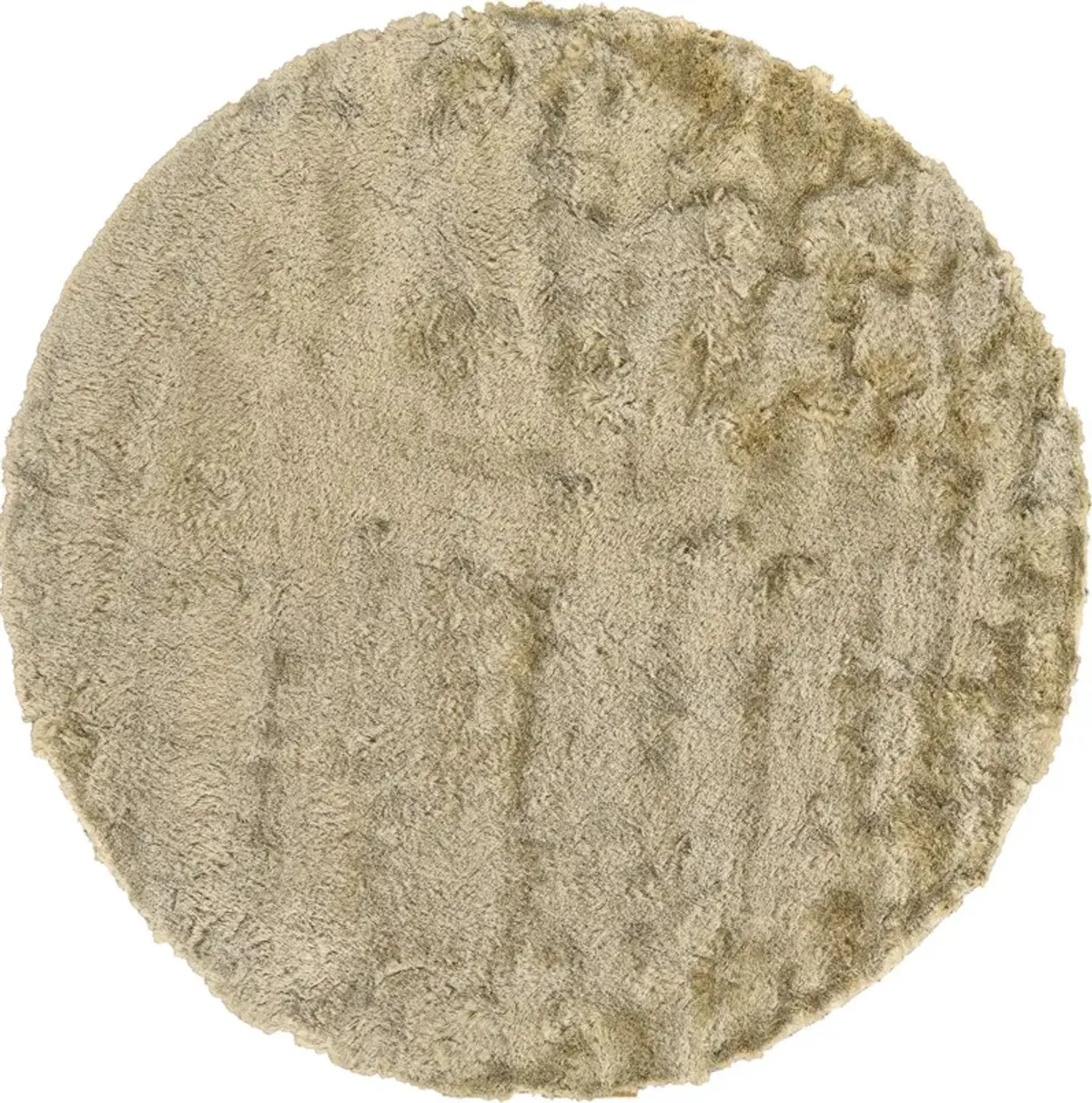 8 Tan And Taupe Round Shag Tufted Handmade Area Rug