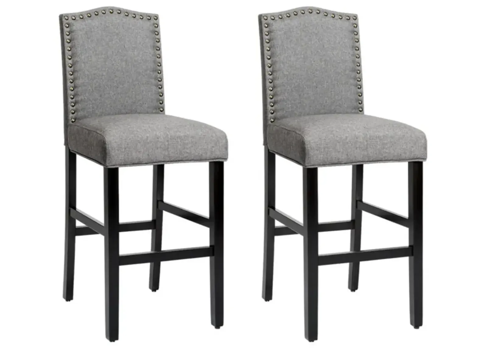 Hivvago Set of 2 Counter Height Dining Side Barstools with Thick Cushion