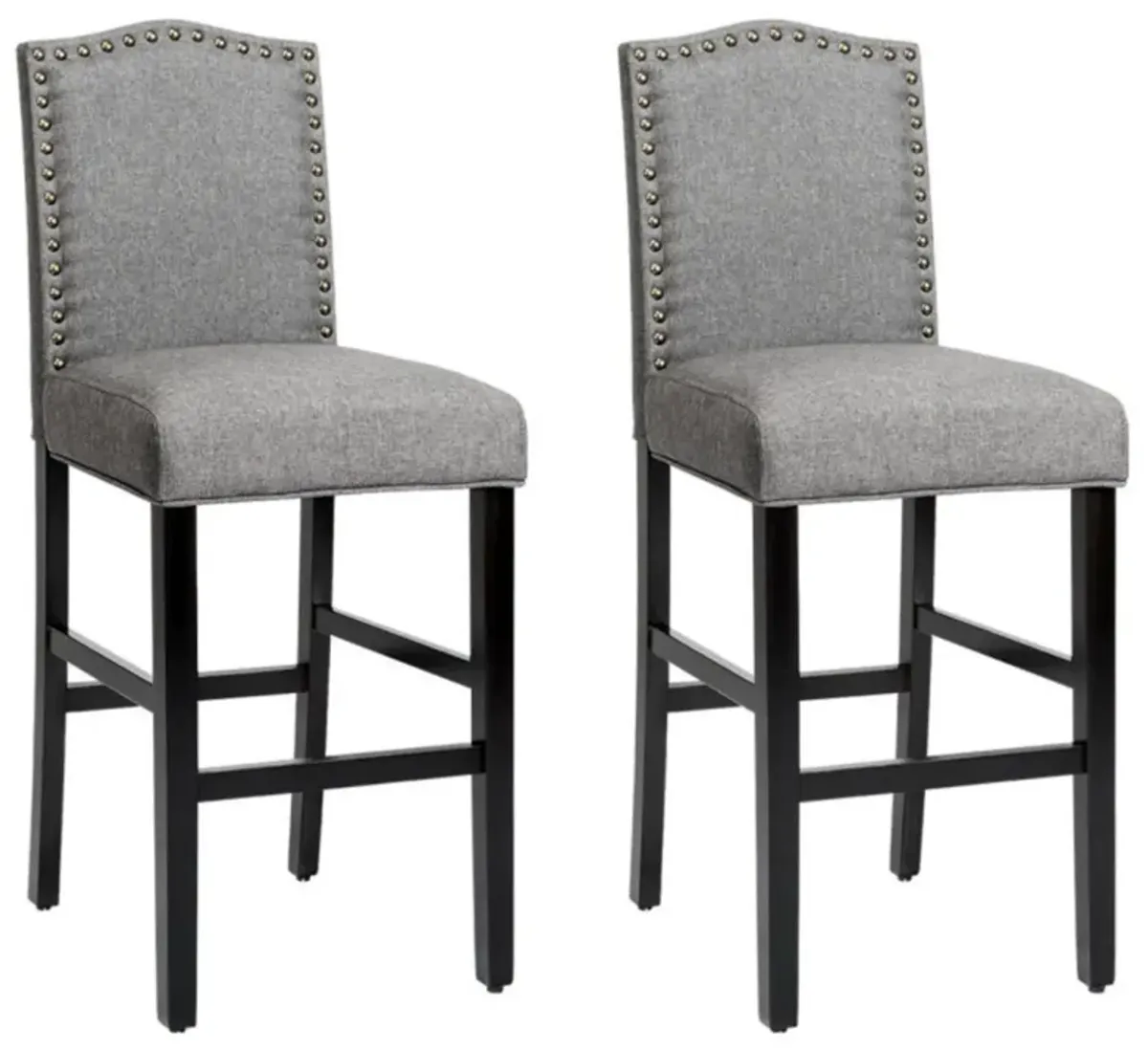 Hivvago Set of 2 Counter Height Dining Side Barstools with Thick Cushion