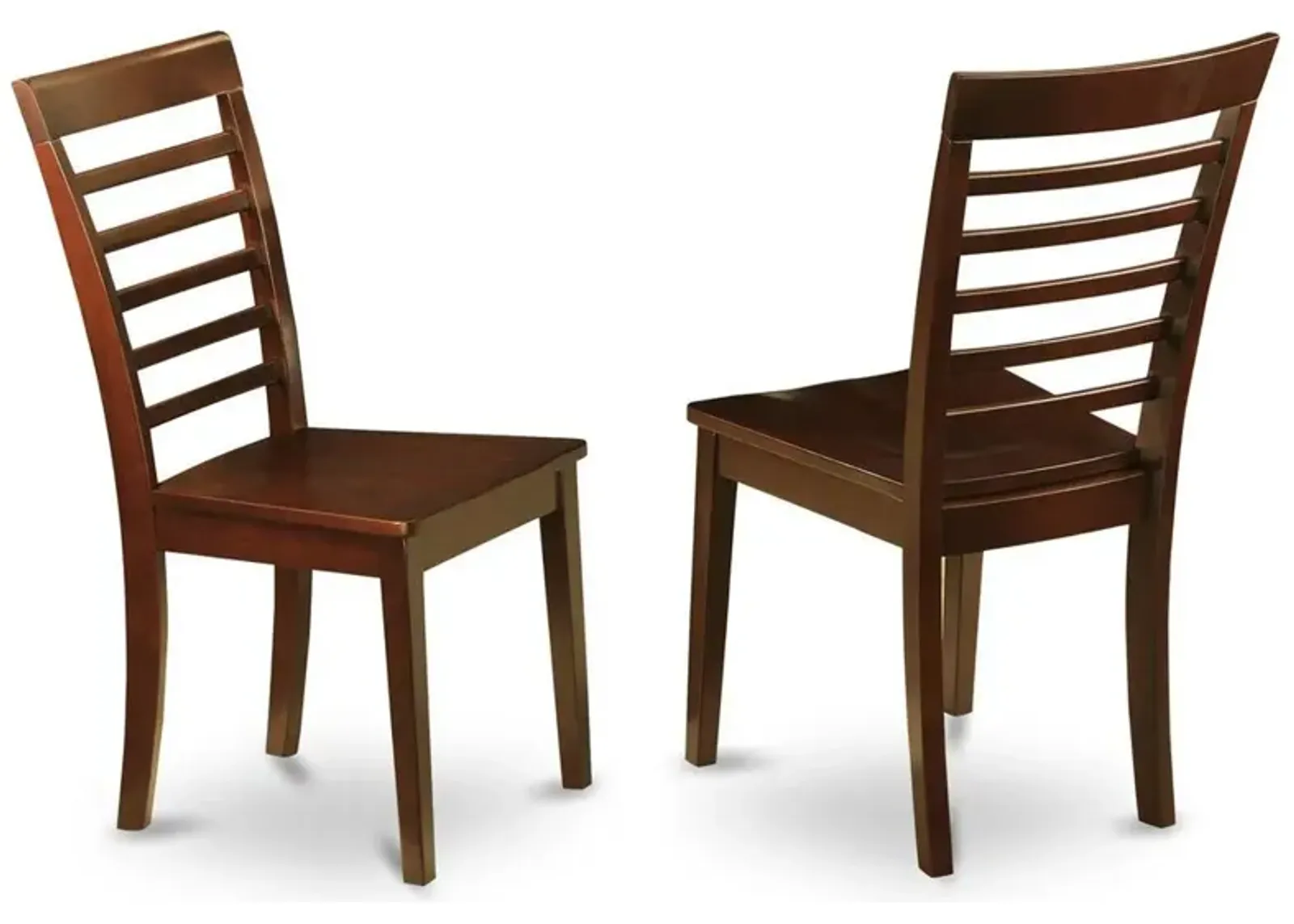 Milan Chair with Wood Seat - Mahogany Finish, Set of 2