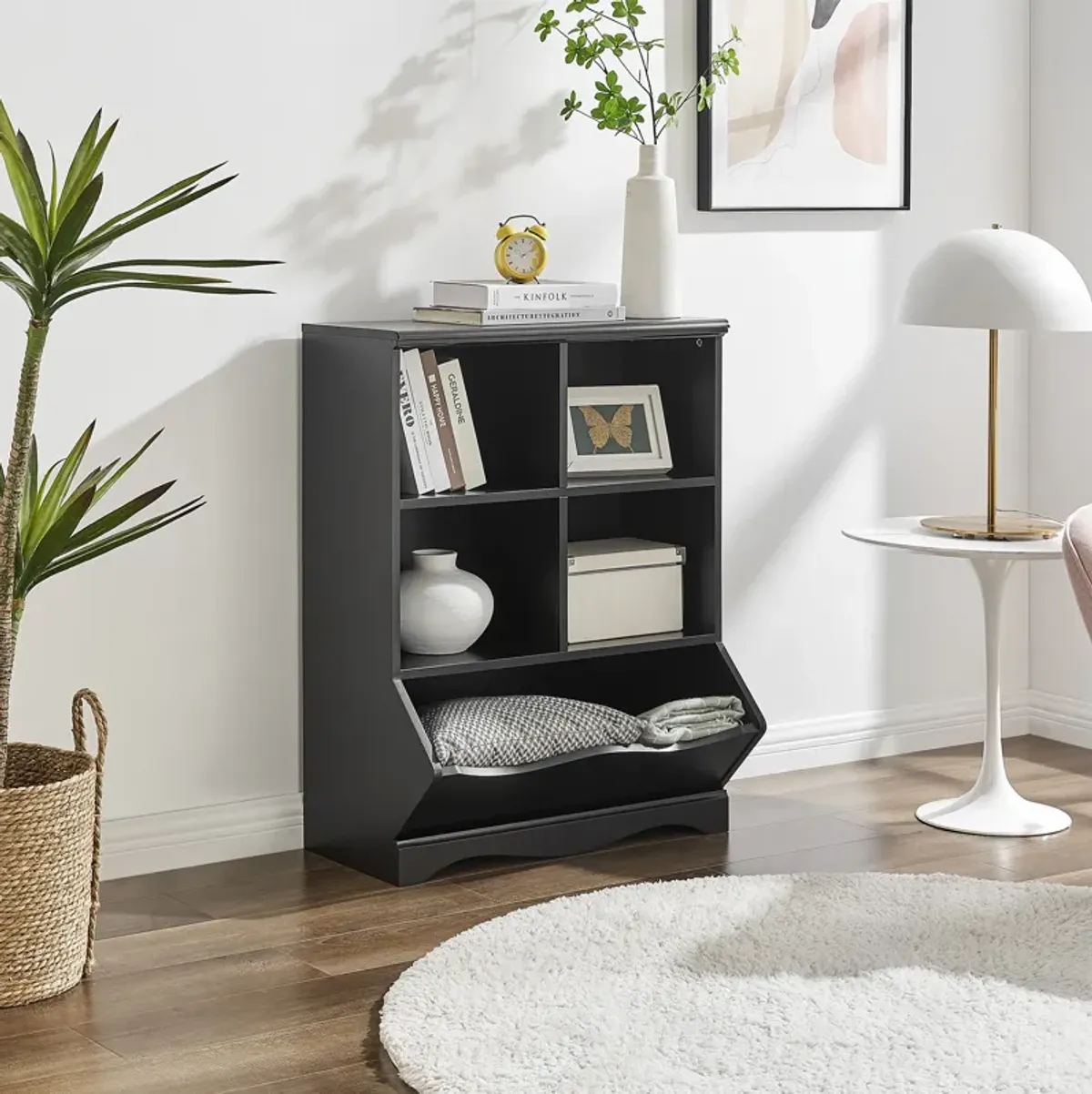 Five-Cubby Open Storage Cabinet