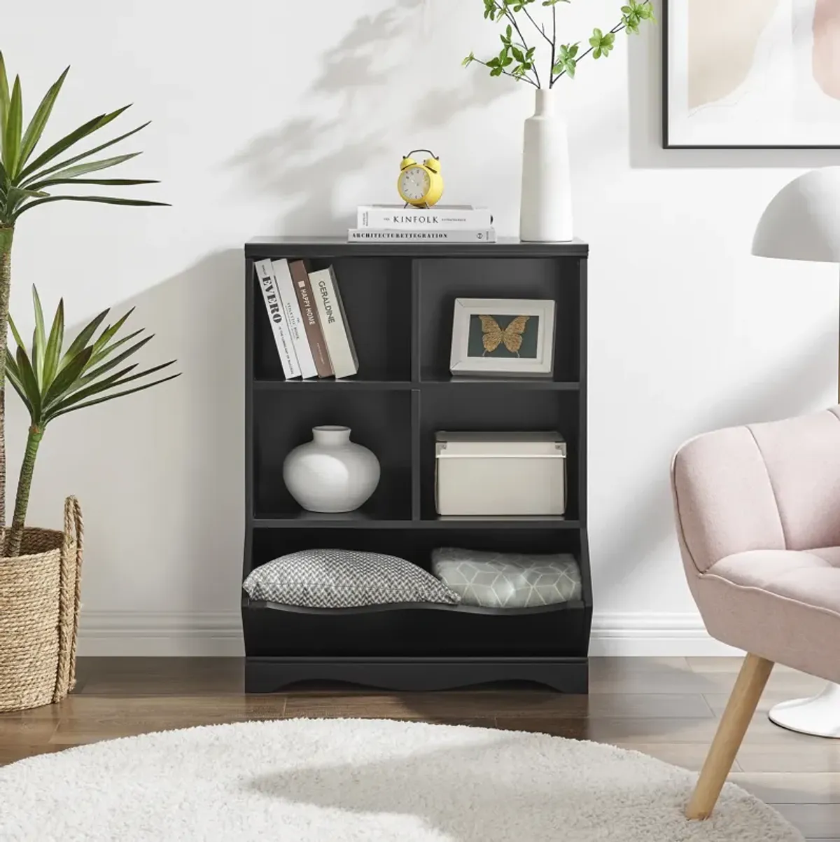 Five-Cubby Open Storage Cabinet