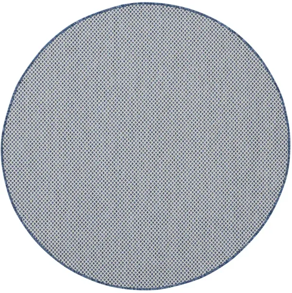 Courtyard COU01 Ivory/Blue 4' x Round Rug