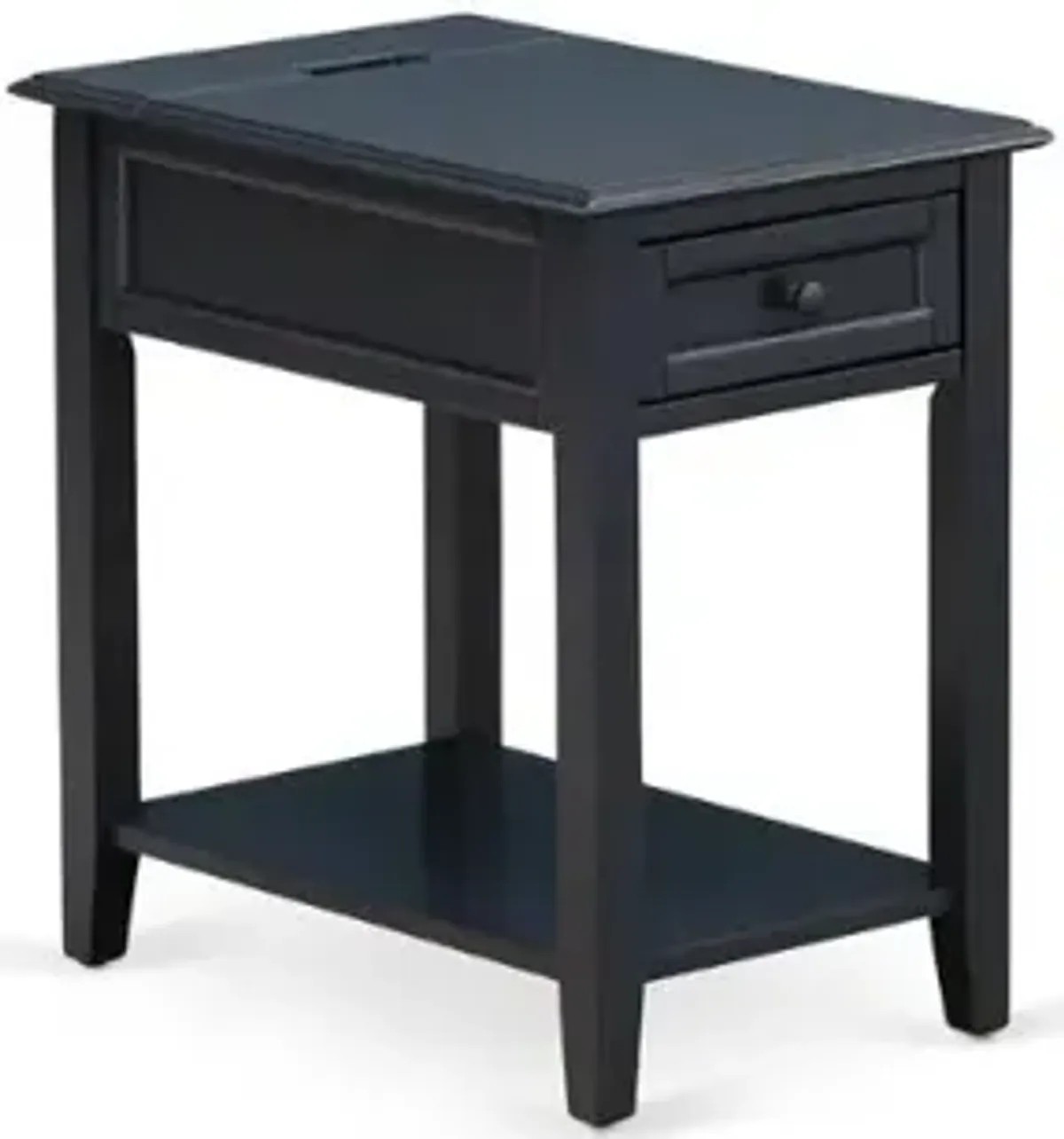 East West Furniture DE-15-ET Mid Century Night stand For Bedroom with 1 Wooden Drawer, Stable and Sturdy Constructed - Navy Blue Finish