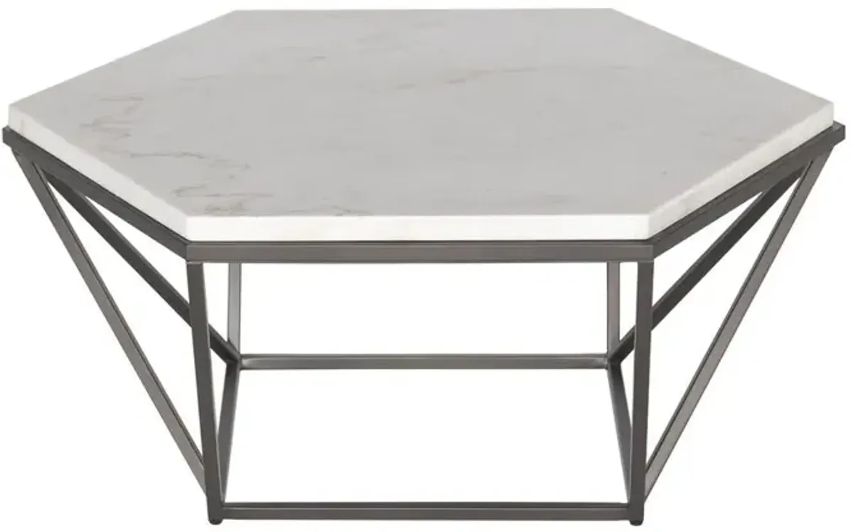 Corvus White Marble Top Cocktail Table