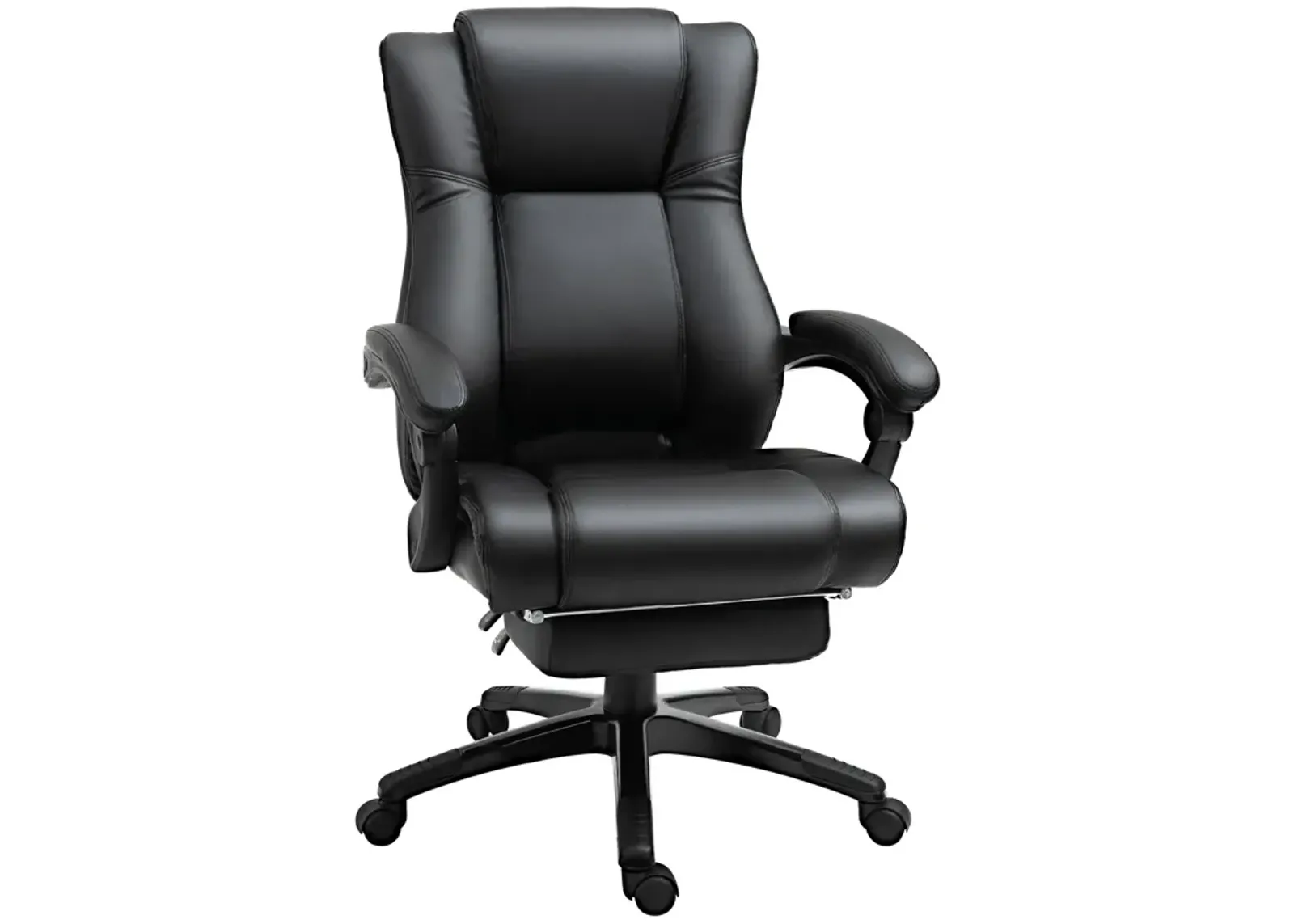 Black Executive Comfort: High Back Office Chair with Footrest