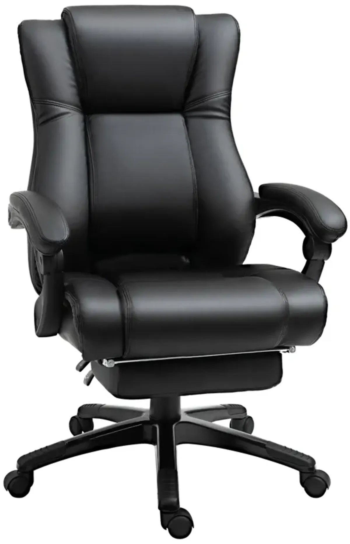 Black Executive Comfort: High Back Office Chair with Footrest