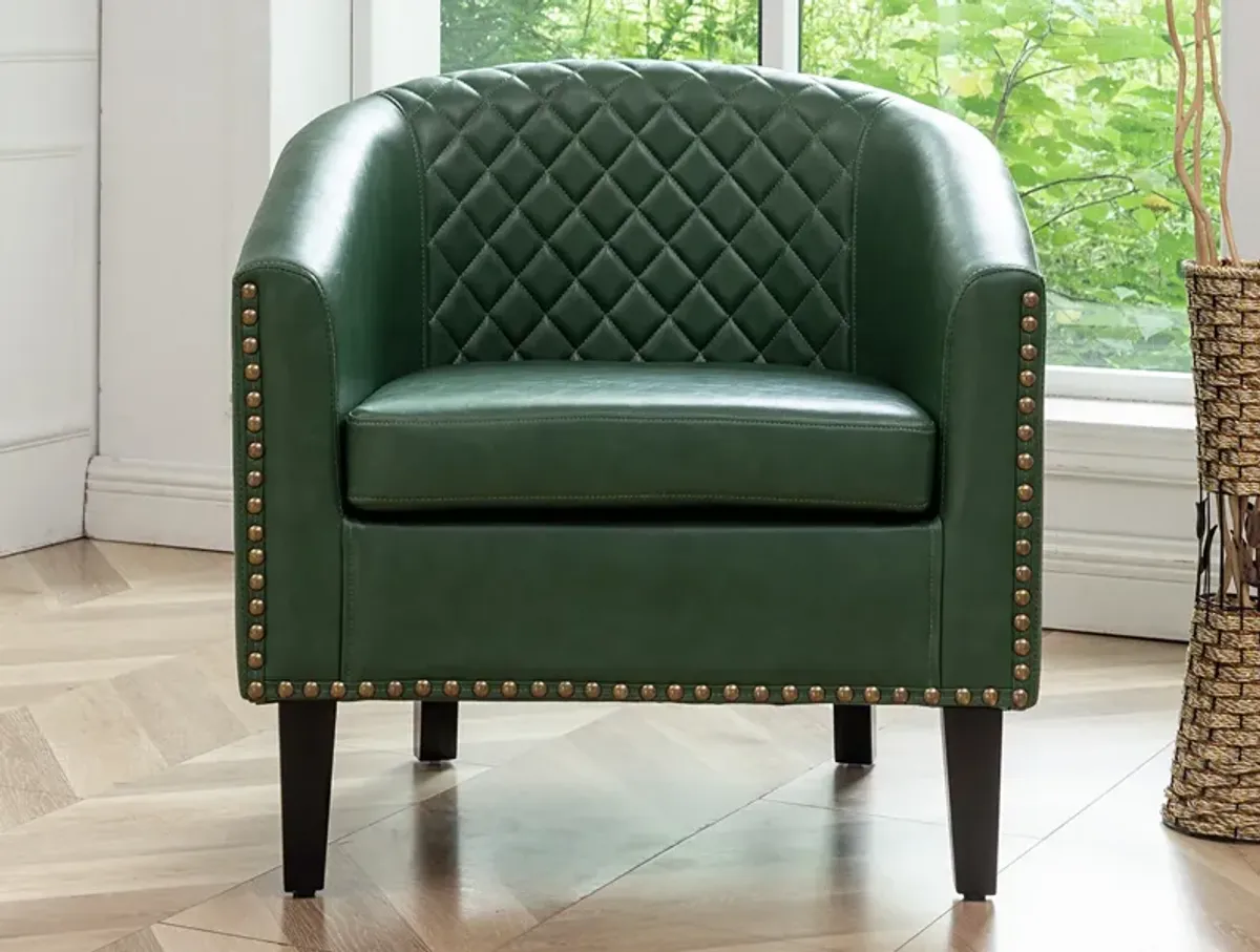 Logan Faux Leather Tufted Club Chair