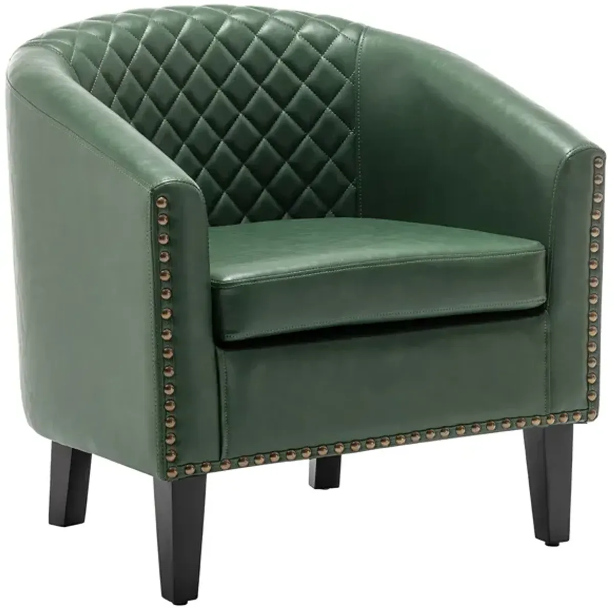 Logan Faux Leather Tufted Club Chair