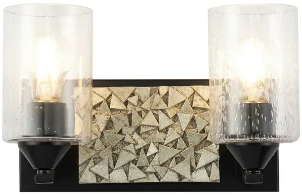 Lucas McKearn Bocage 2 Light Bath Bar In Matte Black And Silver