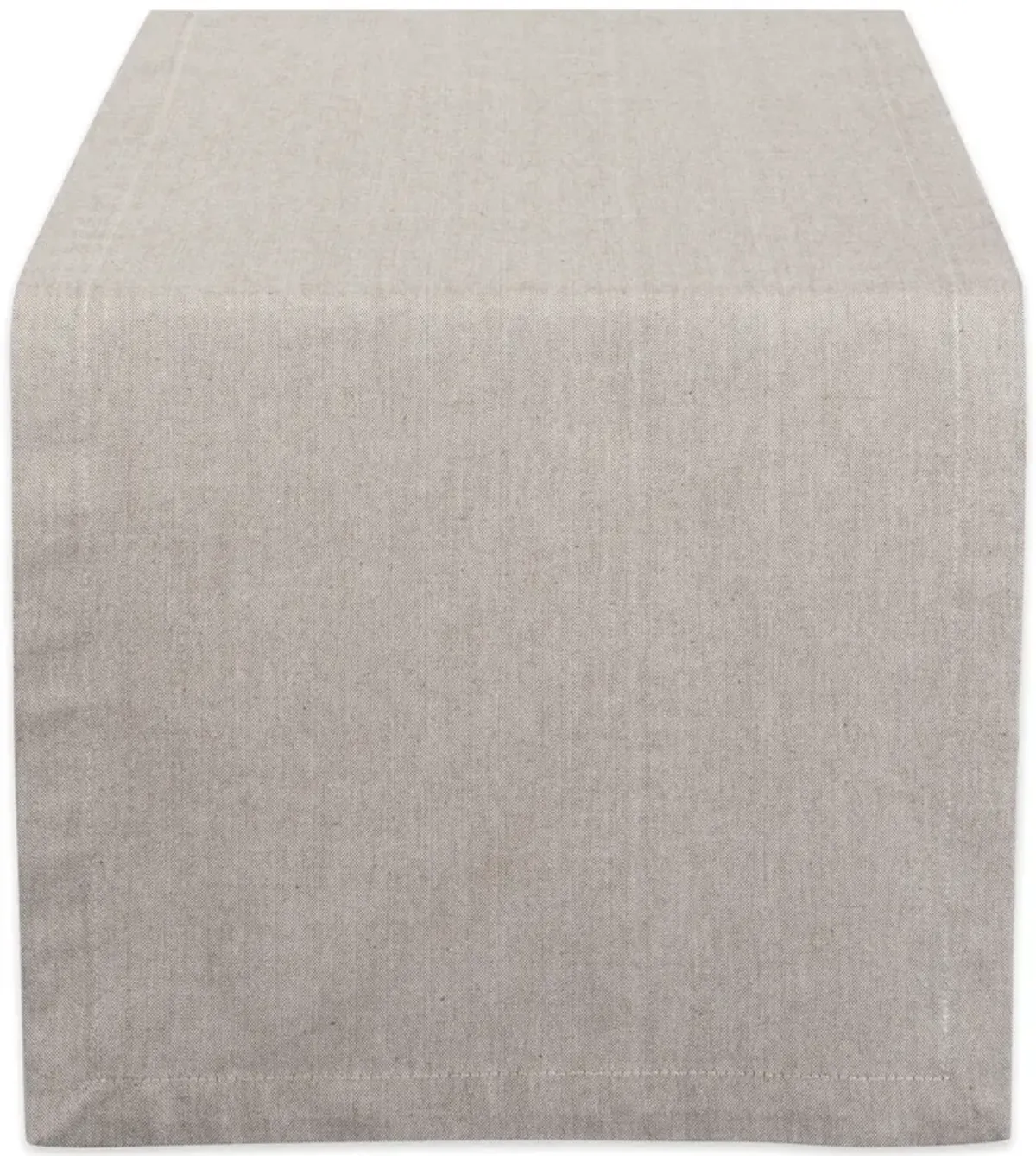 14" x 72" Stone Brown Solid Chambray Rectangular Table Runner