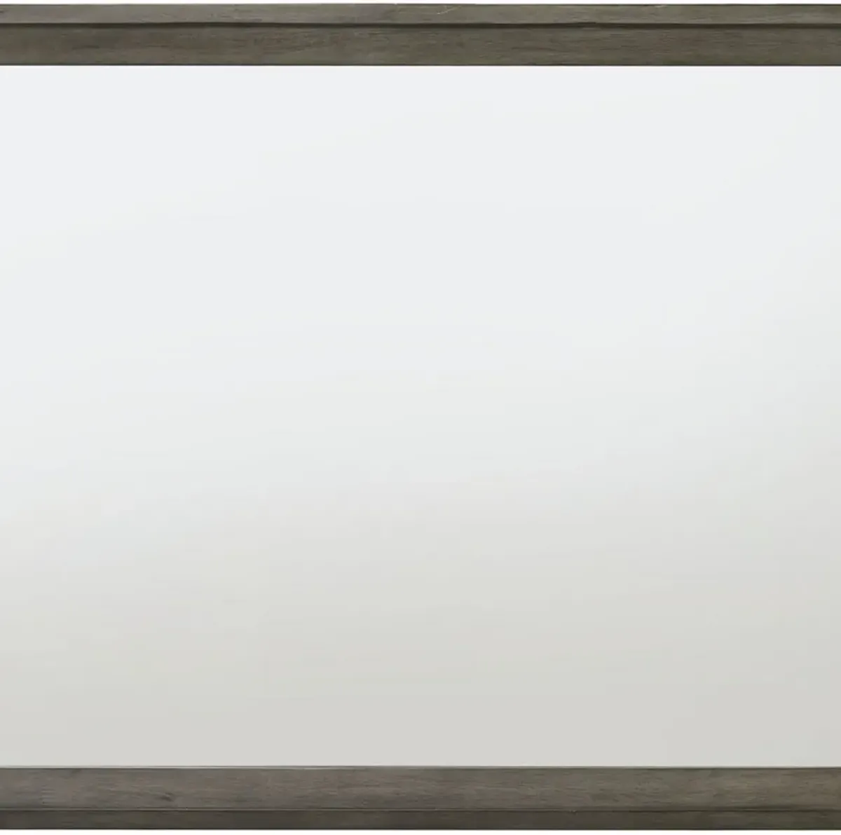 Rectangular Wooden Frame Mirror with Mounting Hardware, Gray and Silver-Benzara