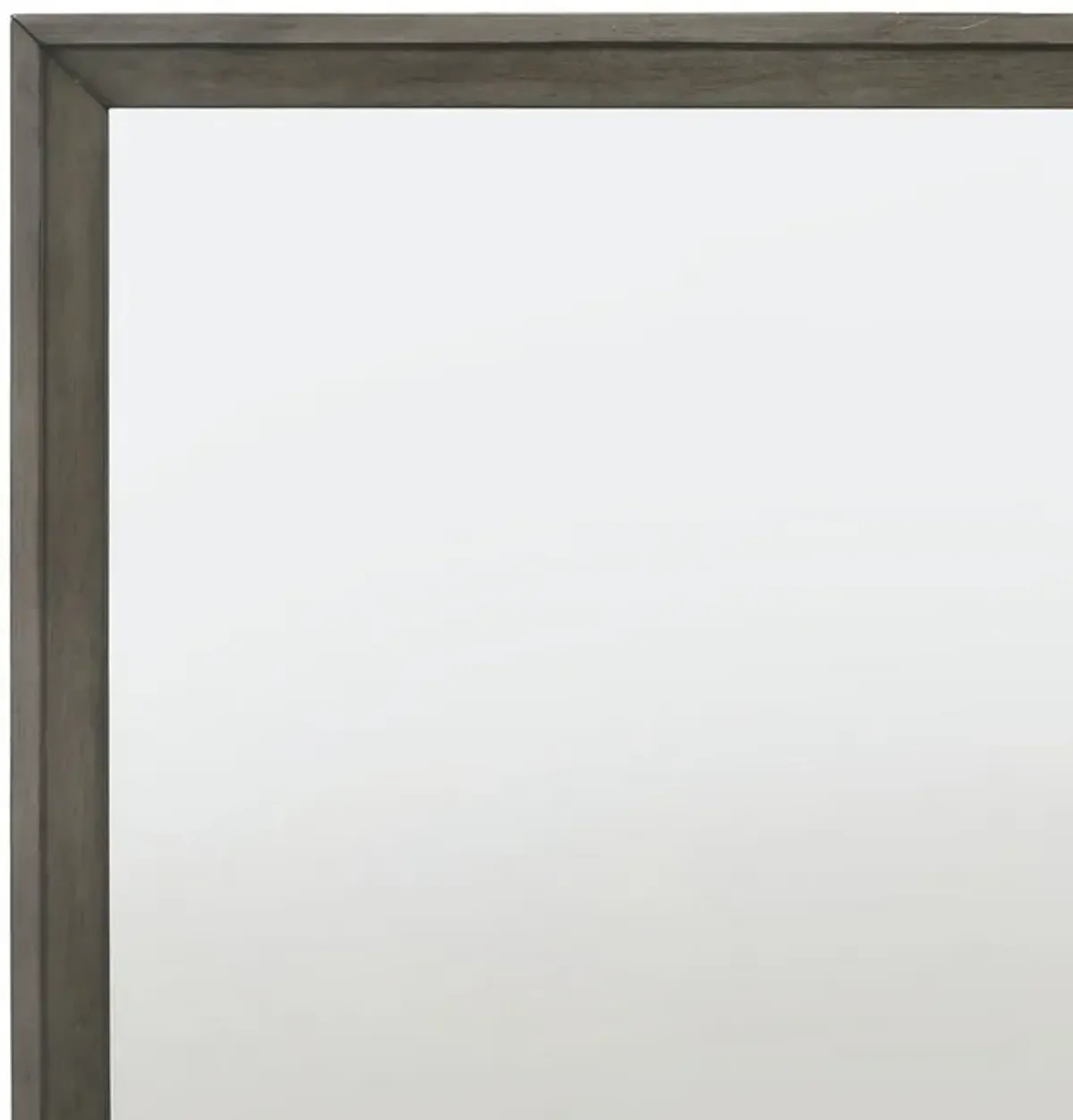 Rectangular Wooden Frame Mirror with Mounting Hardware, Gray and Silver-Benzara