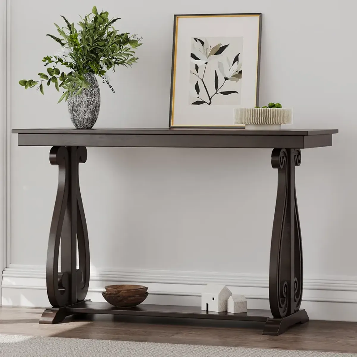 Merax Rustic Vintage Console Table with Open Shelf