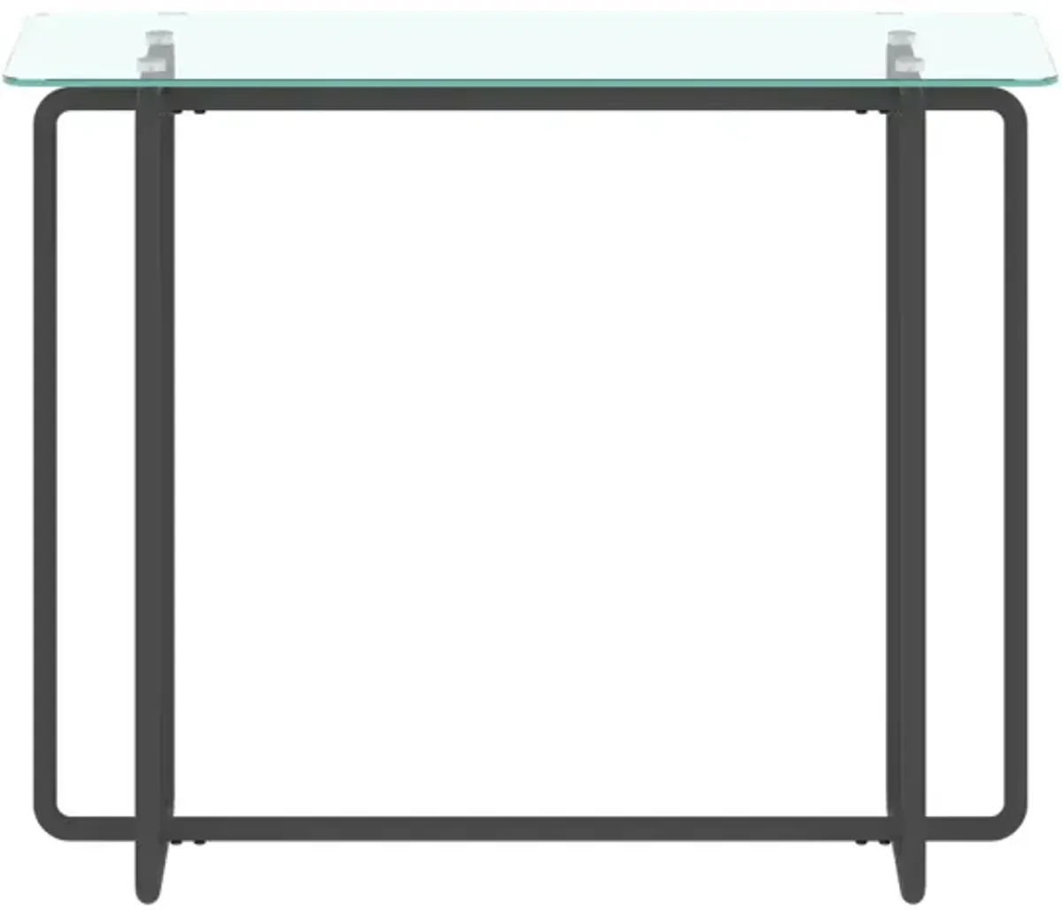 Glass Console Table with Black Legs