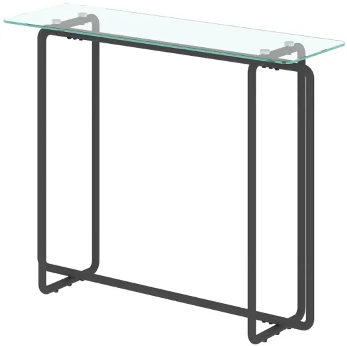 Glass Console Table with Black Legs